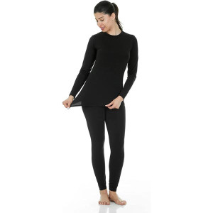 Thermal Underwear for Women Fleece Lined Base Layer Pajama Set Cold Weather